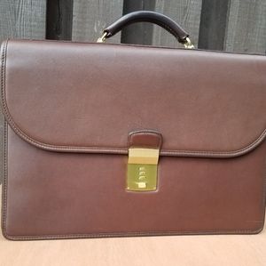 Vtg Coach Mahogany Combo Lock Briefcase USA made